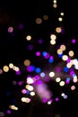 Colorful bokeh light celebrate at night, defocus light abstract background.