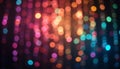 Glowing colorful bokeh lights create a blurred abstract background with shiny defocused circles and a bright festive holiday glow Royalty Free Stock Photo