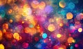 Colorful bokeh lights creating a festive atmosphere, abstract background Royalty Free Stock Photo