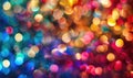 Colorful bokeh lights creating a festive atmosphere, abstract background Royalty Free Stock Photo