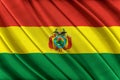 Colorful Bolivia flag waving in the wind.