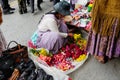 Colorful bolivian bazaar in La Paz, Bolivia