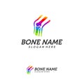 Colorful Bone logo design vector, Knee logo designs template, Creative design concept, logotype element for template