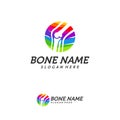 Colorful Bone logo design vector, Knee logo designs template, Creative design concept, logotype element for template