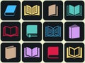 Colorful book icon set