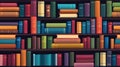 Colorful Bookcase Seamless Pattern Background Illustration. Royalty Free Stock Photo