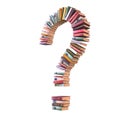 Colorful books arranged in question mark shape Royalty Free Stock Photo