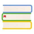 Colorful Books Flat Icon Isolated on White