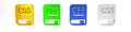 Colorful Books about programming icon isolated on white background. Programming language concept. PHP, CSS, XML, HTML