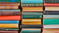 Colorful books stacked texture background