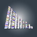 Colorful books tower and stair Royalty Free Stock Photo