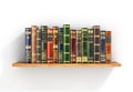 Colorful books on the wood shelf. Royalty Free Stock Photo