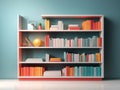 a colorful bookshelf with a lot of books in it
