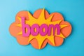 Colorful boom text in 3d comic style Royalty Free Stock Photo
