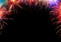 Fireworks Border Frame Background Royalty Free Stock Photo