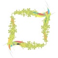 Colorful border with green flowers Royalty Free Stock Photo