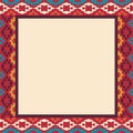 Colorful border in navajo style, vector illustration