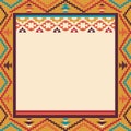 Colorful border in navajo style, vector illustration