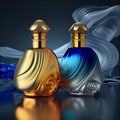 Colorful bottle of perfumes