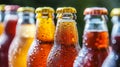 Colorful Bottles of Soda With Condensation in Daylight Royalty Free Stock Photo