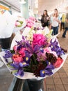 Colorful bouquet closeup at Pike Place Market, Seattle WA