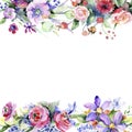 Colorful bouquet. Floral botanical flower. Frame border ornament square. Royalty Free Stock Photo