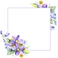 Colorful bouquet. Floral botanical flower. Frame border ornament square. Royalty Free Stock Photo