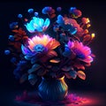 Colorful bouquet of flowers in a vase. Vector illustration. AI generated Royalty Free Stock Photo