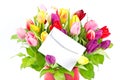 Colorful bouquet of fresh tulips