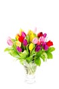 Colorful bouquet of fresh tulips