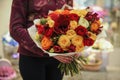 Colorful bouquet with roses. flower composition Royalty Free Stock Photo