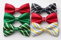 Colorful bow ties collection on white background Royalty Free Stock Photo