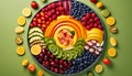 A colorful bowl of fresh organic fruit salad for healthy eating generated by AI Royalty Free Stock Photo
