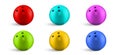 Colorful bowling ball set. Vector illustration EPS 10