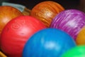 Colorful bowling balls