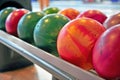 Colorful bowling balls Royalty Free Stock Photo