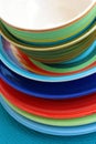 Colorful bowls and plates Royalty Free Stock Photo