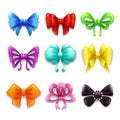 Colorful bows set