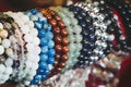 Colorful bracelets with semi-precious healing stone beads Royalty Free Stock Photo