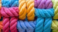 Colorful Braided Ropes Interwoven in a Complex Pattern Royalty Free Stock Photo