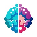 Colorful Brain Illustration Representing Creativity, Learning, and Cognitive Functionality Royalty Free Stock Photo