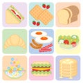 Colorful Breakfast Food Set Royalty Free Stock Photo