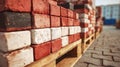 Colorful brick display on a construction site Royalty Free Stock Photo