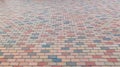 Colorful Brick Stone Street Road. Sidewalk, Pavement Texture Background