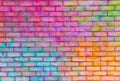 Colorful brick wall background.