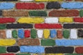 Colorful Brick Wall. Background Texture Royalty Free Stock Photo