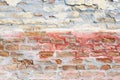 Close up of multicolored painted brick wall background Royalty Free Stock Photo