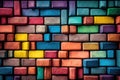 Colorful Brick Wall Texture - Generative AI