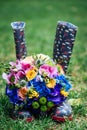 Colorful bridal bouquet