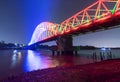 The colorful bridge of Carang River in Tanjung Pinang this photo was taken on the night of December 23, 2017